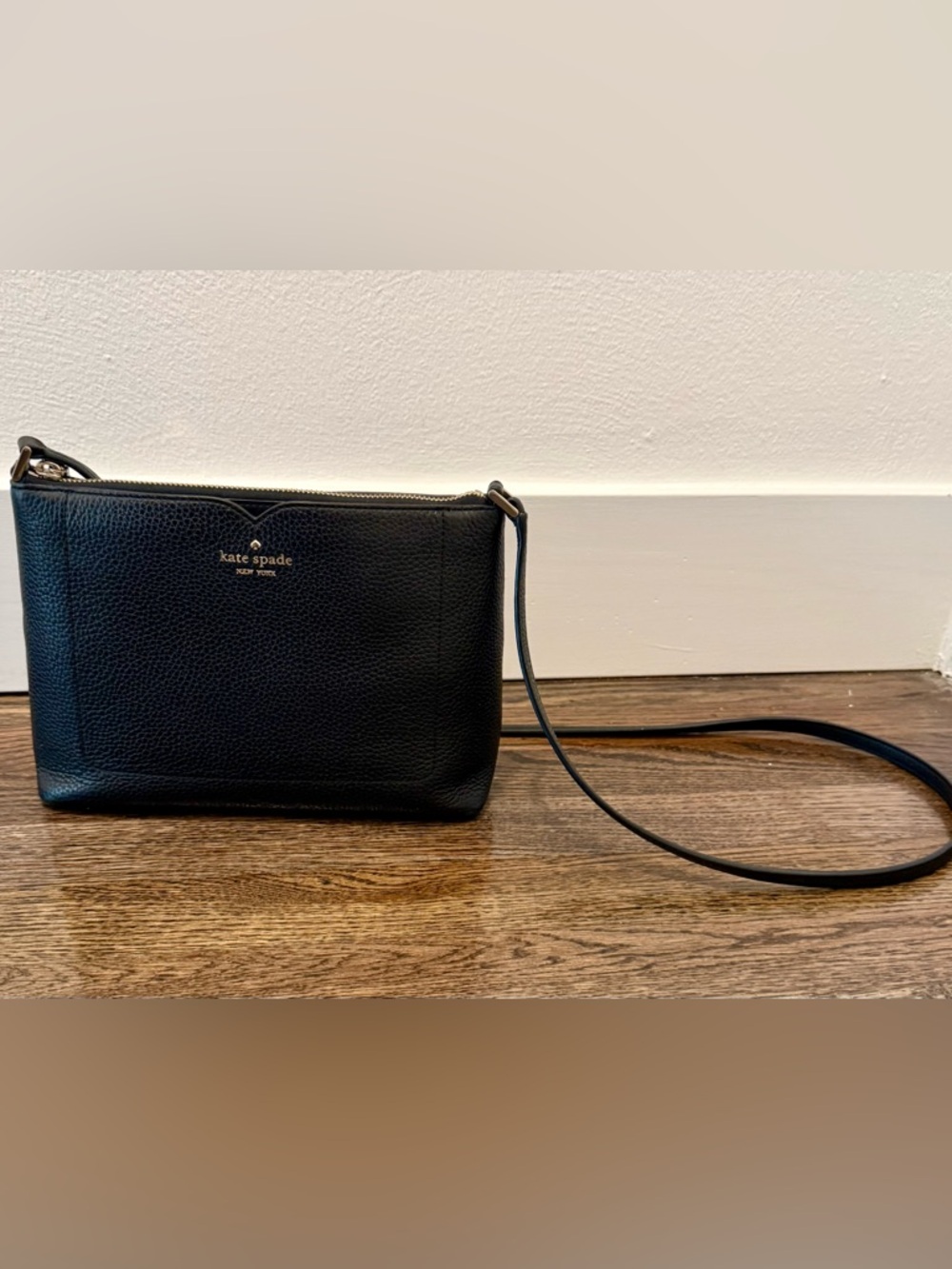 Kate Spade Harlow Black Pebbled Leather Crossbody